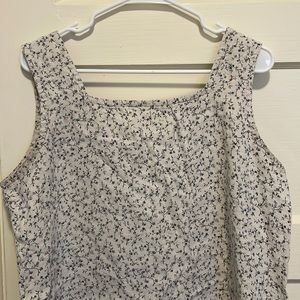 Vintage Cream & Floral Linen Shift Dress